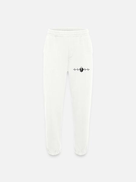 Firefighter Fire Brigade ECG Heartbeat - Heavyweight Jogging Pants - made by SPREAD  - OFF WHITE