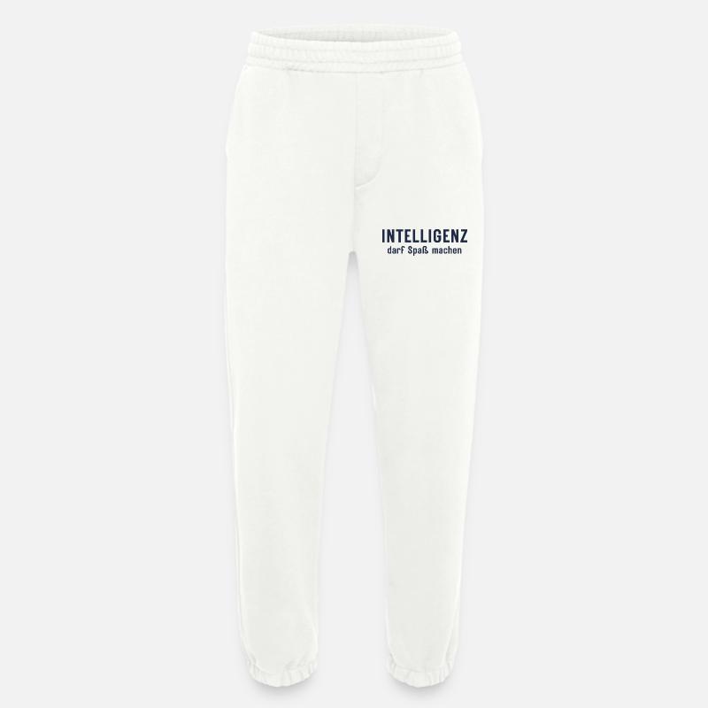 Intelligence can be fun Statement Design - Heavyweight Jogging Pants - made by SPREAD  - OFF WHITE