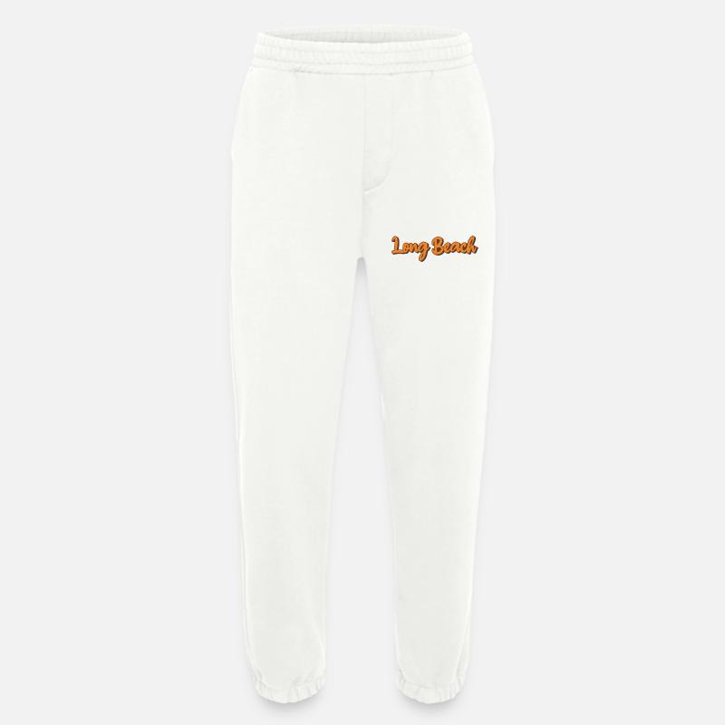 Long Beach Retro Script - Heavyweight Jogging Pants - made by SPREAD  - OFF WHITE