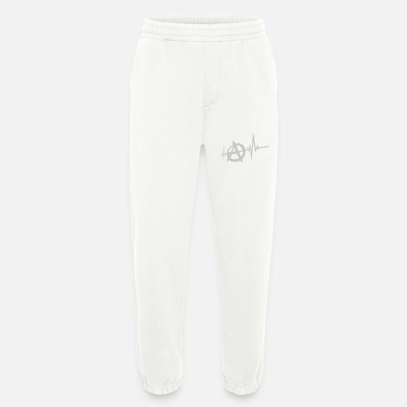 Frequency anarchy symbol logo - Heavyweight Jogging Pants - made by SPREAD  - OFF WHITE