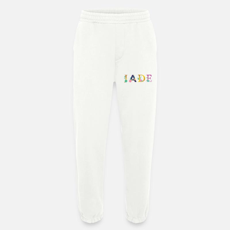 JADE Name mit Blumen geschmückt - Heavyweight Jogginghose - made by SPREAD  - OFF WHITE