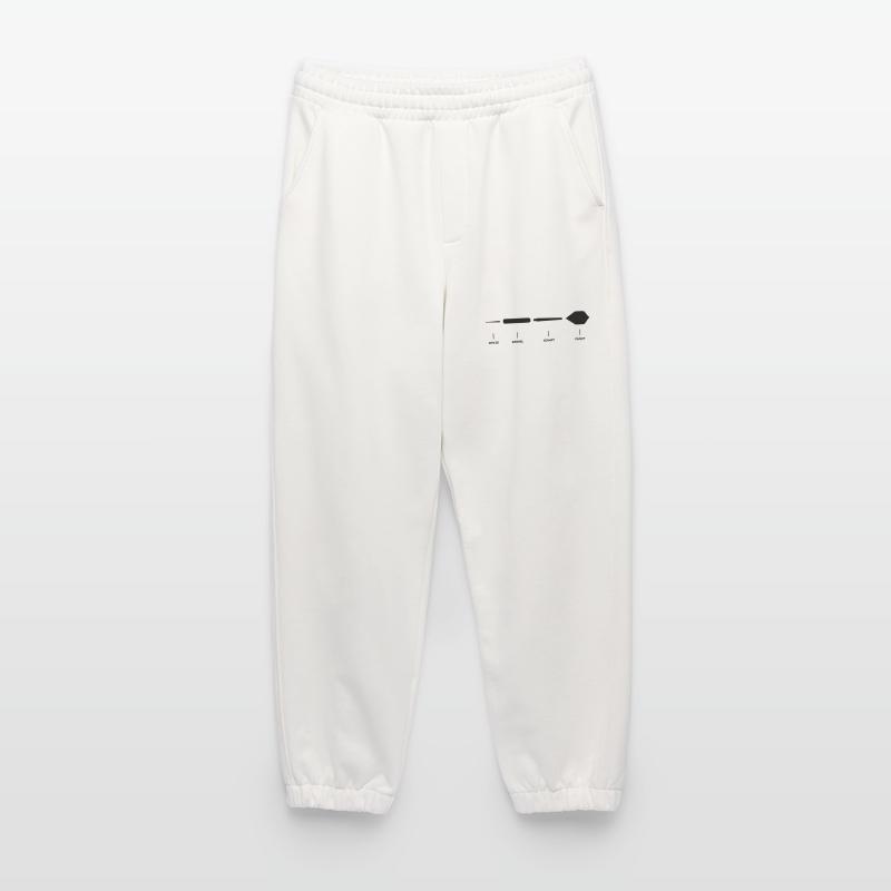 Explication de la fléchette Anatomie Conception de la fléchette Pantalon de jogging bio épais fabriqué en UE