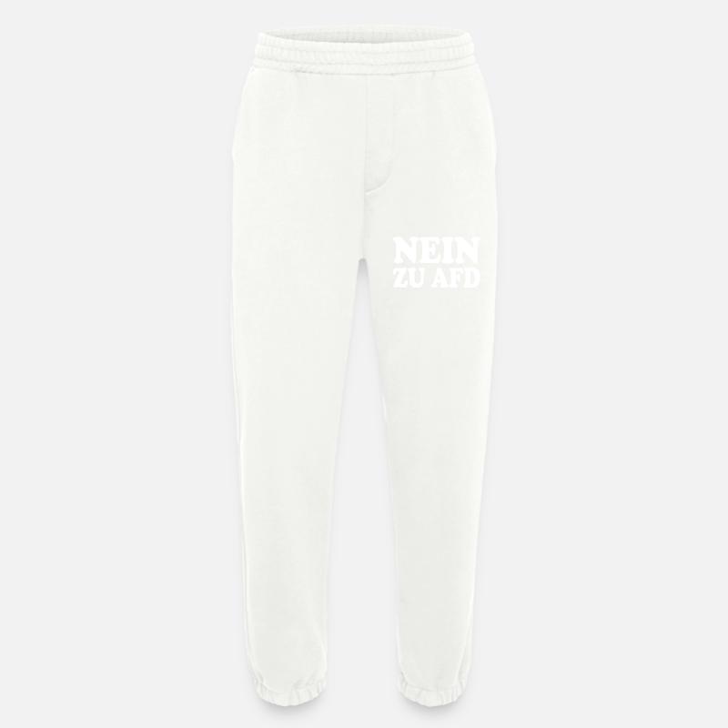 No to afd - Heavyweight Jogging Pants - made by SPREAD - OFF WHITE