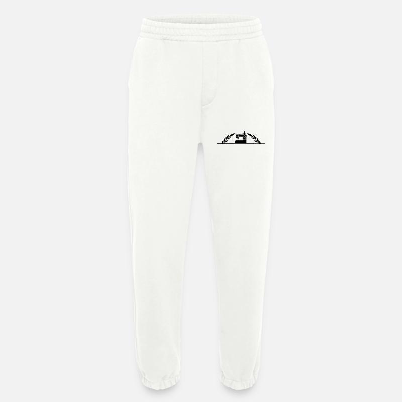 Nähmaschine mit halbem Lorbeerkranz - Heavyweight Jogginghose - made by SPREAD  - OFF WHITE