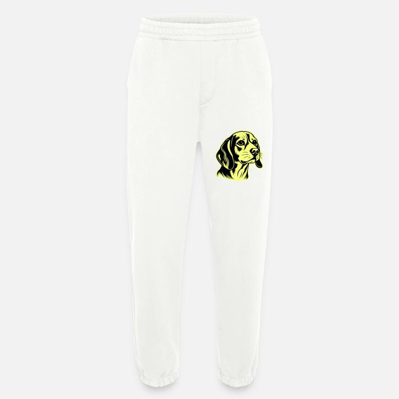 Beagle Hund Kopf - Heavyweight Jogginghose - made by SPREAD  - OFF WHITE