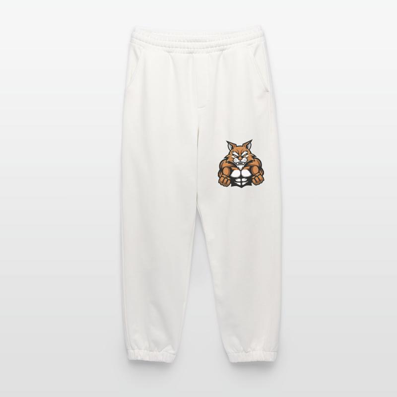 Cat Muscles Workout Heavyweight Jogging Pants - made by SPREAD 