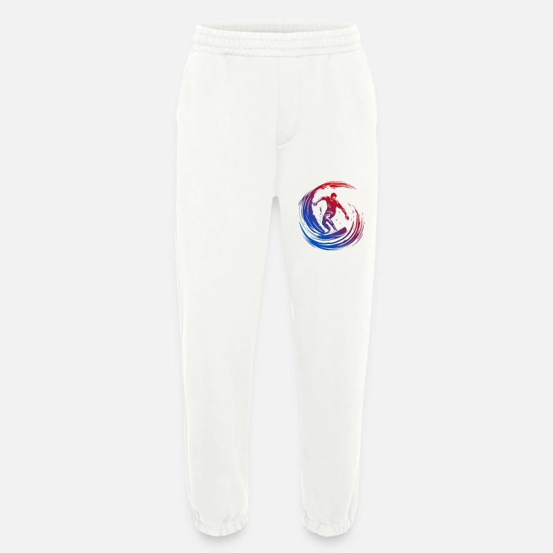 Surfer Silhouette Bunt - Heavyweight Jogginghose - made by SPREAD  - OFF WHITE