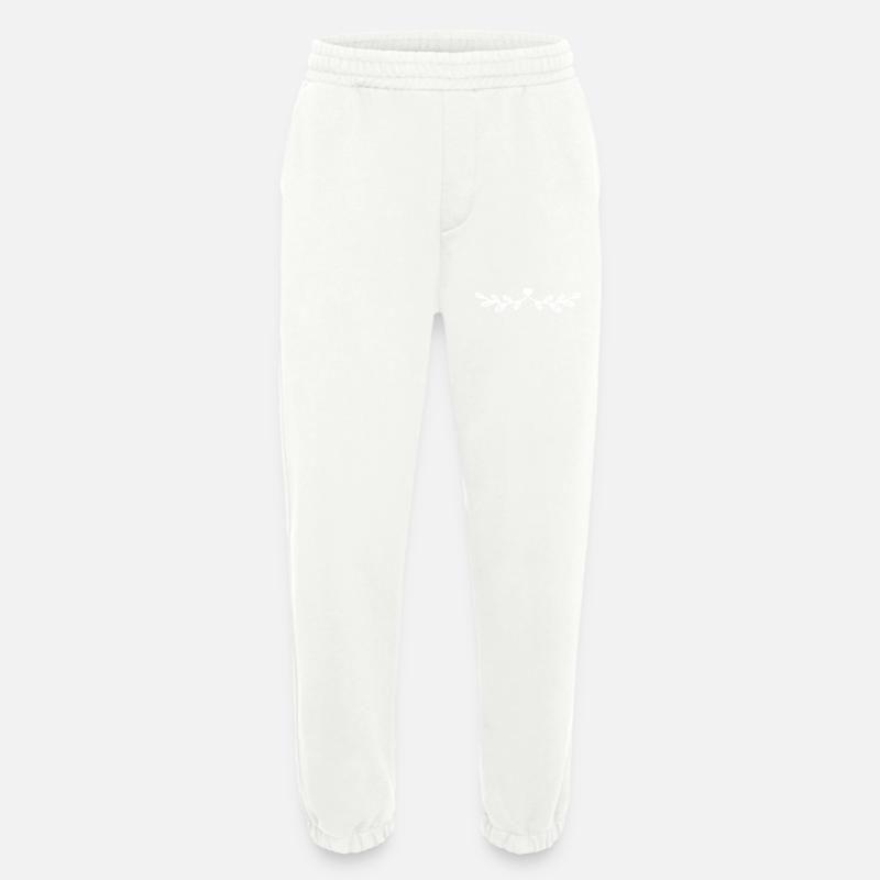 Fleur - Fleurs - Pantalon de jogging bio épais fabriqué en UE - OFF WHITE