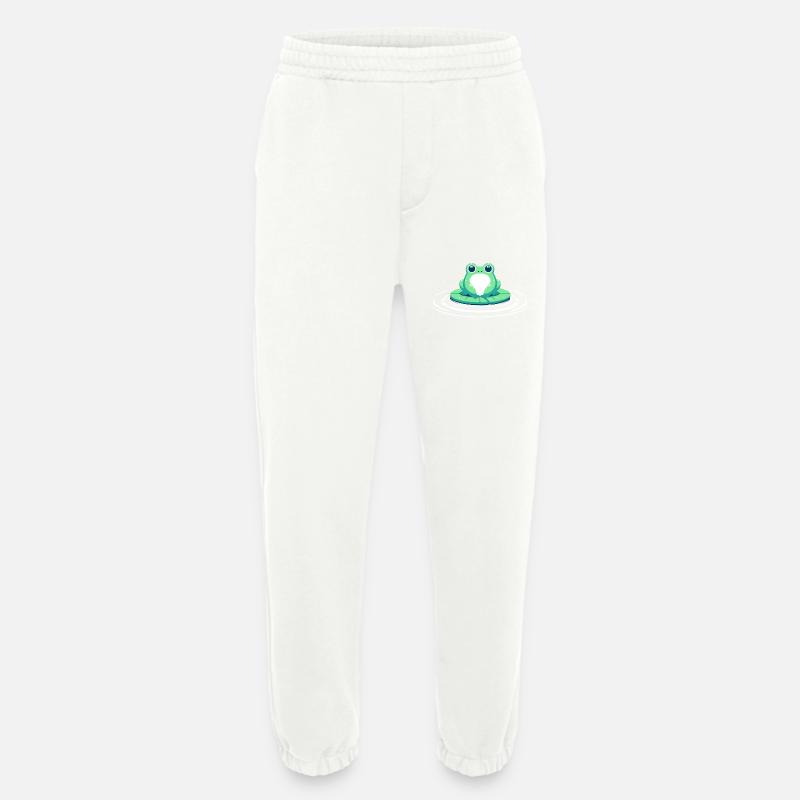 Frog on lily pad - Heavyweight Jogging Pants - made by SPREAD  - OFF WHITE