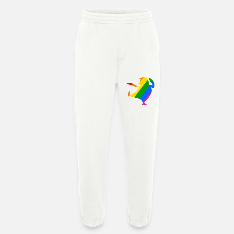 Rainbow Penguin Does Karate - Heavyweight Jogging Pants - made by SPREAD  - OFF WHITE