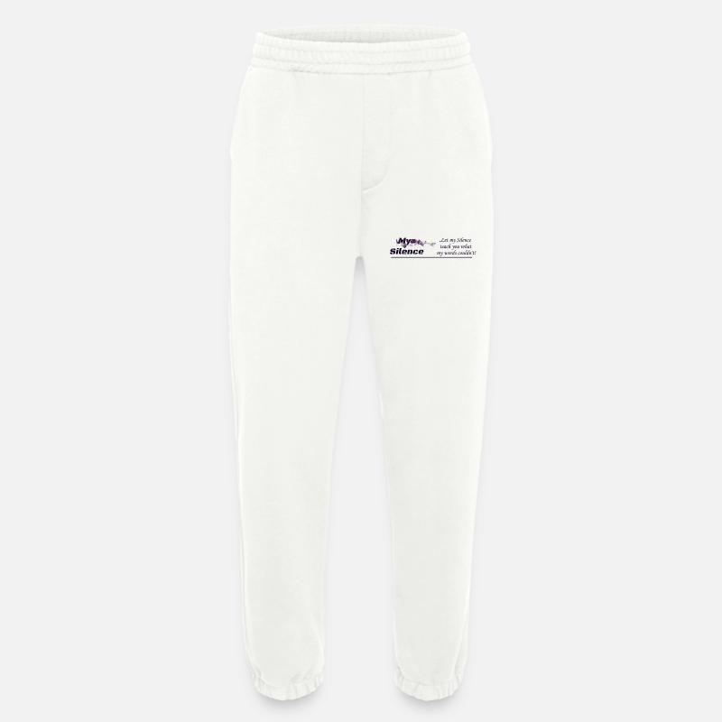 My Silence, clothing design - Heavyweight Jogging Pants - made by SPREAD  - OFF WHITE
