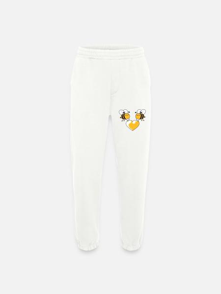 2 bees in love - Heavyweight Jogging Pants - made by SPREAD - OFF WHITE