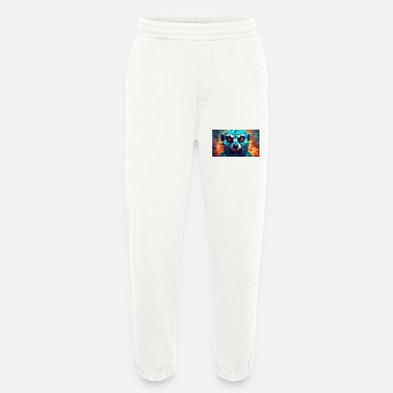 Cute grumpy grouchy animals - meerkat - Heavyweight Jogging Pants - made by SPREAD - OFF WHITE