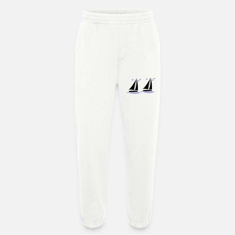 segelboote 02 - Heavyweight Jogginghose - made by SPREAD  - OFF WHITE