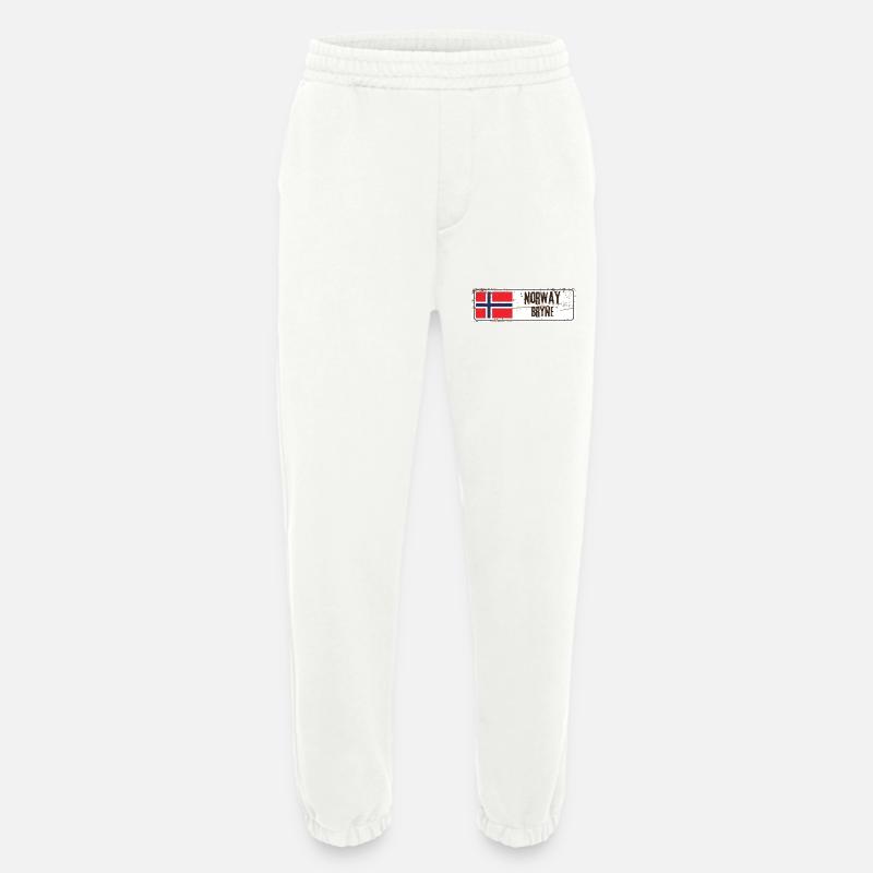 Bryne Norway Flag - Heavyweight Jogging Pants - made by SPREAD - OFF WHITE