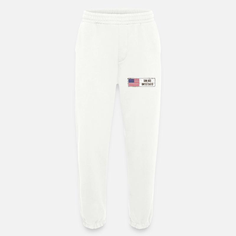 Drapeau de San José - Pantalon de jogging bio épais fabriqué en UE - OFF WHITE