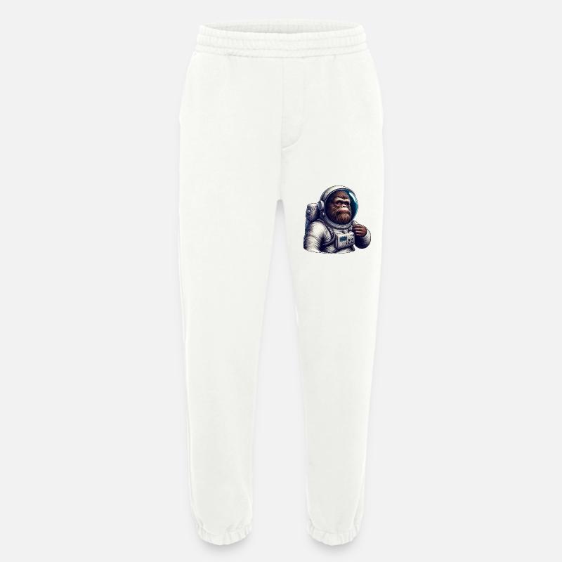 Astronaute gorille dans l’espace - Pantalon de jogging bio épais fabriqué en UE - OFF WHITE