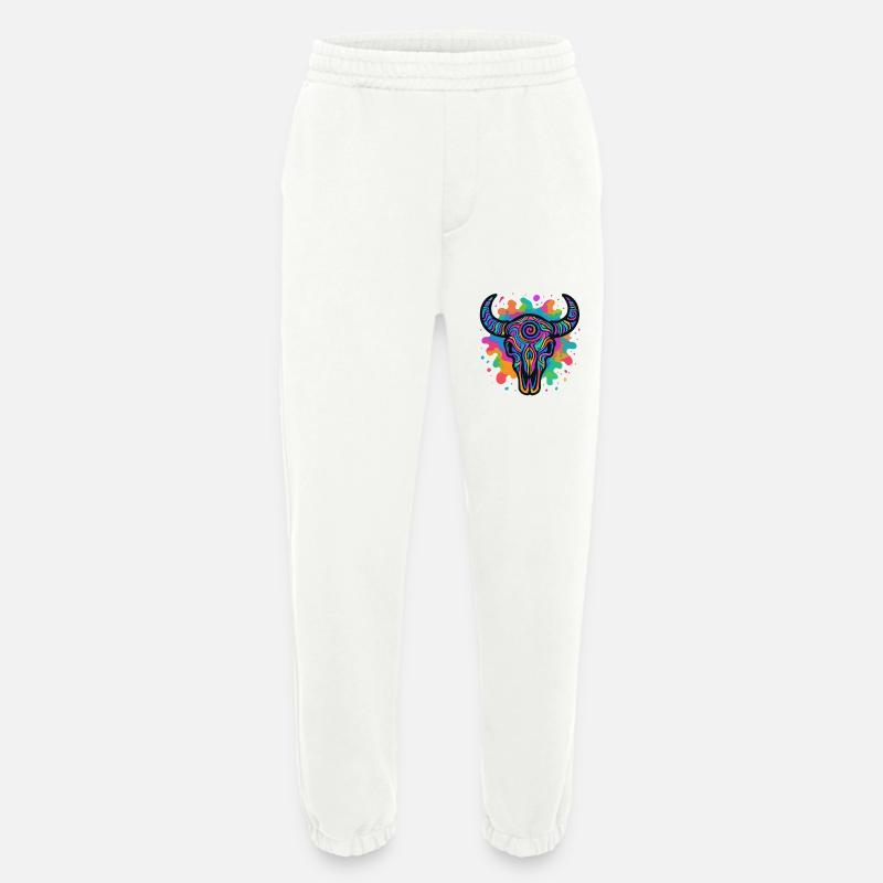 Bunter Stierschädel - Heavyweight Jogginghose - made by SPREAD  - OFF WHITE