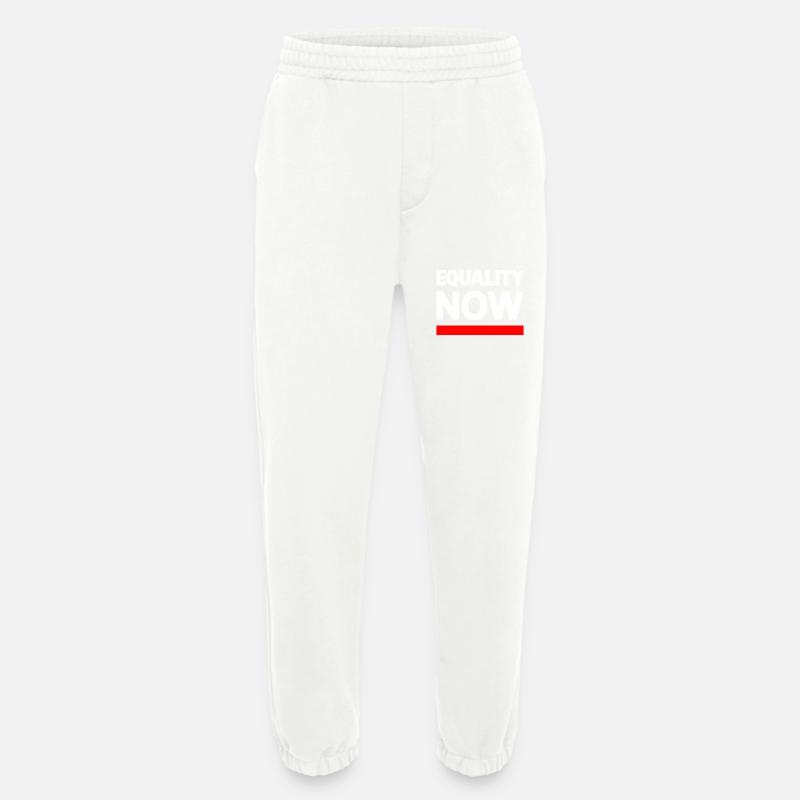 EQUALITY NOW Statement Slogan - Heavyweight Jogging Pants - made by SPREAD - OFF WHITE