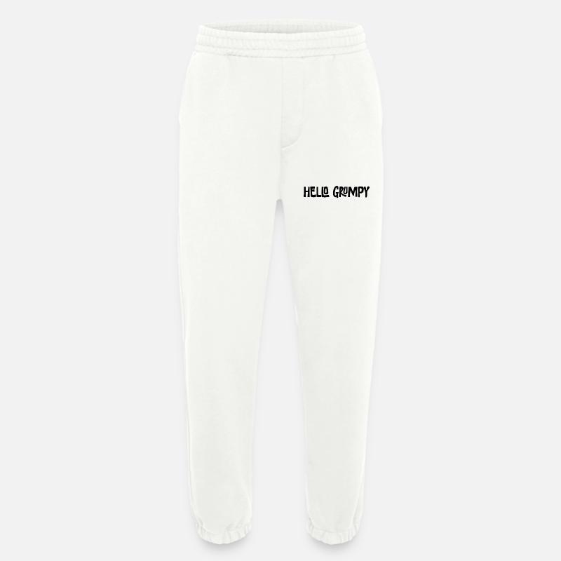 Hello Grumpy Lustiger Minimal Spruch - Heavyweight Jogginghose - made by SPREAD  - OFF WHITE