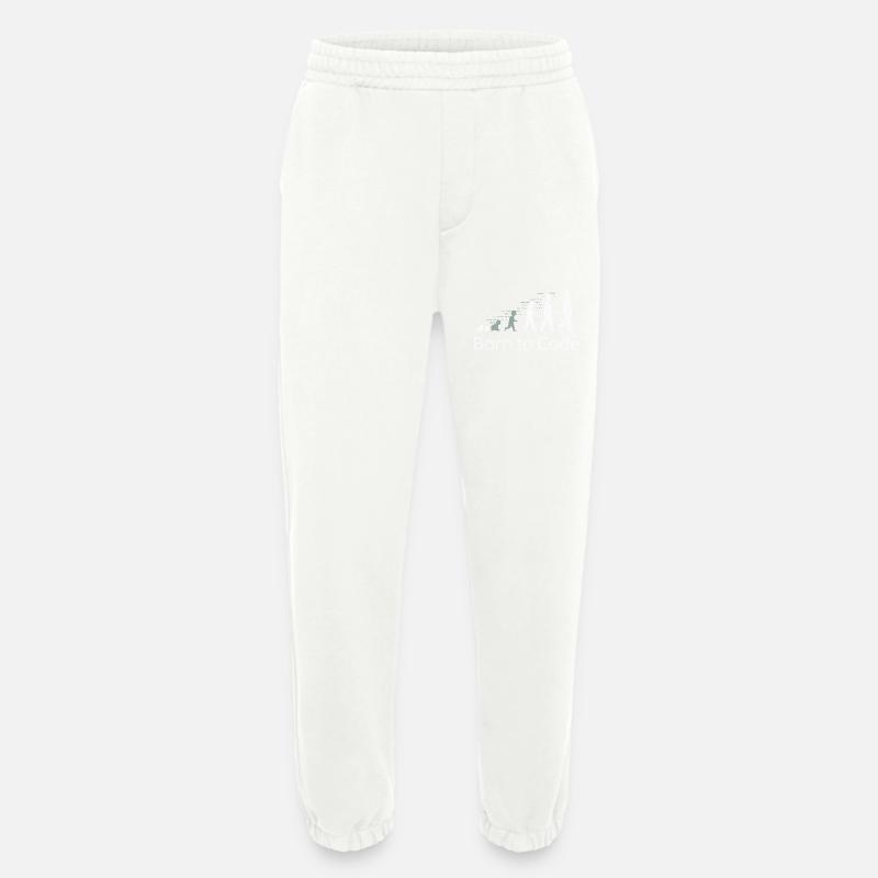 BORN TO CODE - Heavyweight Jogging Pants - made by SPREAD  - OFF WHITE
