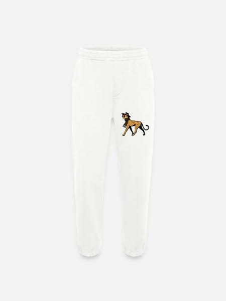 Leopard chic - Pantalon de jogging bio épais fabriqué en UE - OFF WHITE