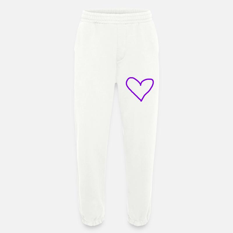 Herz lila Geschenkidee Herzchen violett - Heavyweight Jogginghose - made by SPREAD  - OFF WHITE
