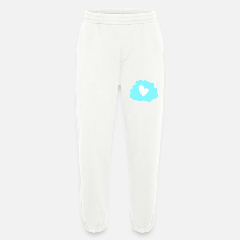 Cloud Thinking Heart Icon - Heavyweight Jogging Pants - made by SPREAD - OFF WHITE