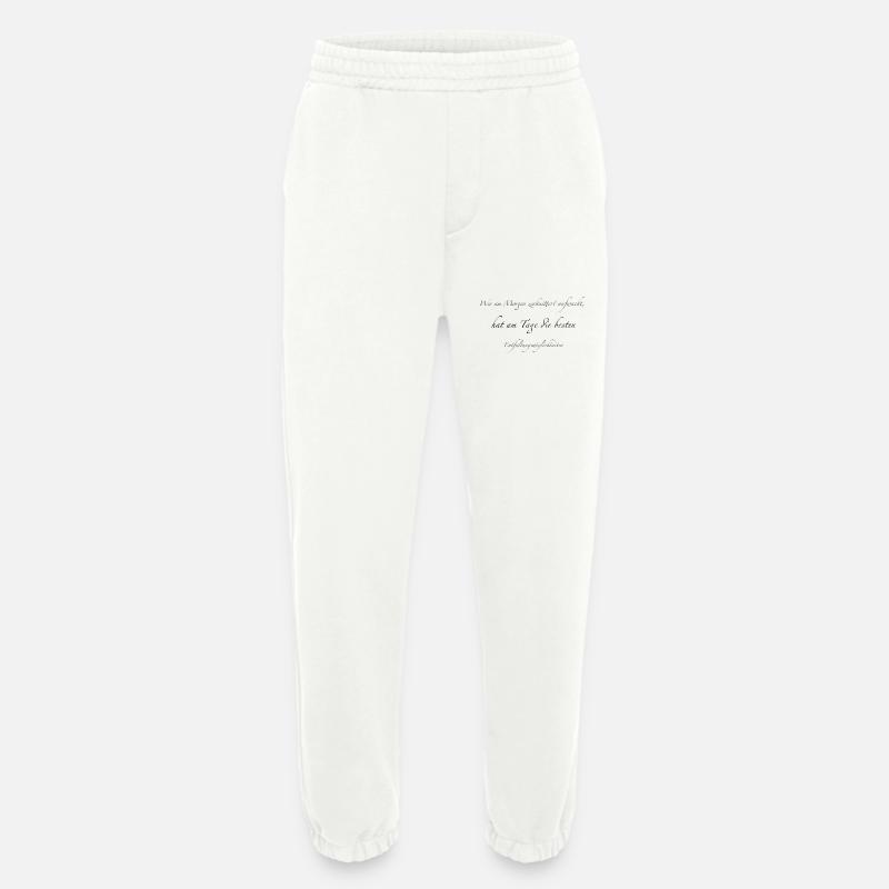 wer am Morgen zerknittert aufwacht - Heavyweight Jogginghose - made by SPREAD  - OFF WHITE