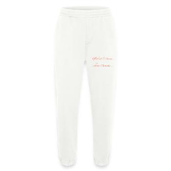Le bonheur, c’est la somme des beaux moments - Pantalon de jogging bio épais fabriqué en UE - OFF WHITE - Devant