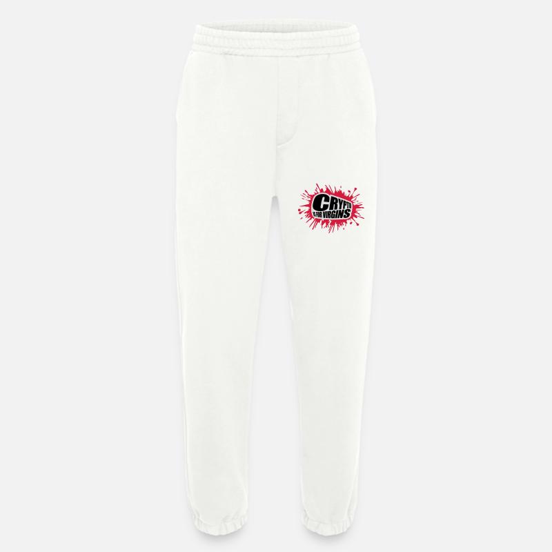 crypto is for virgins - Heavyweight Jogging Pants - made by SPREAD - OFF WHITE