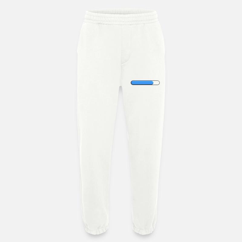Jauge moyenne Bleu (trois quart) - Pantalon de jogging bio épais fabriqué en UE - OFF WHITE