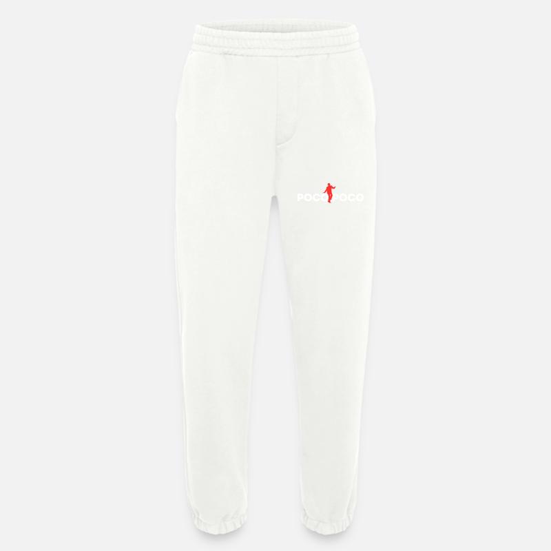 Imprimé INDONET Poco Poco - Pantalon de jogging bio épais fabriqué en UE - OFF WHITE