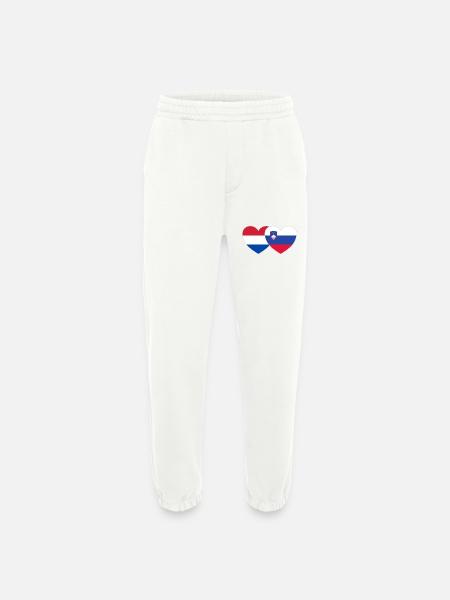 Holland Slovenia Flag Heart - Heavyweight Jogging Pants - made by SPREAD - OFF WHITE