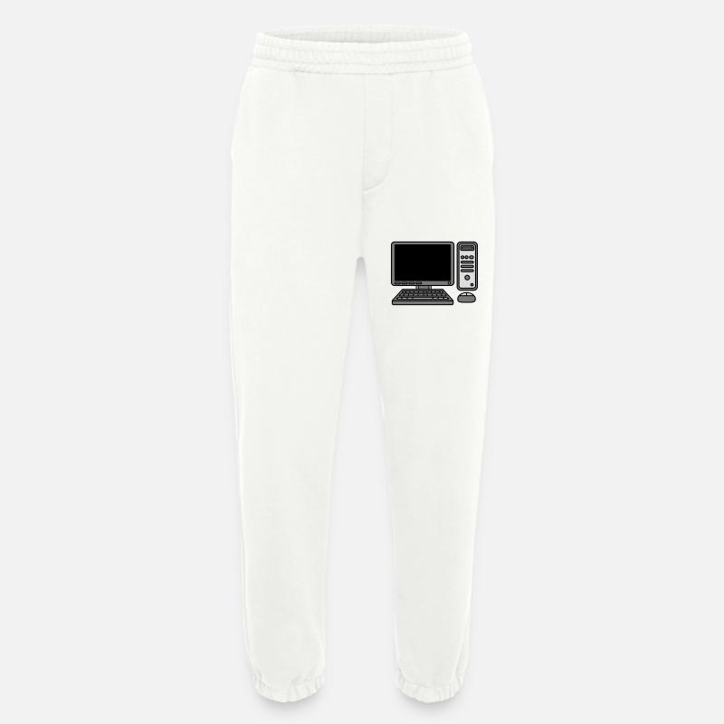 Computer Keyboard Mouse Screen - Heavyweight Jogging Pants - made by SPREAD  - OFF WHITE