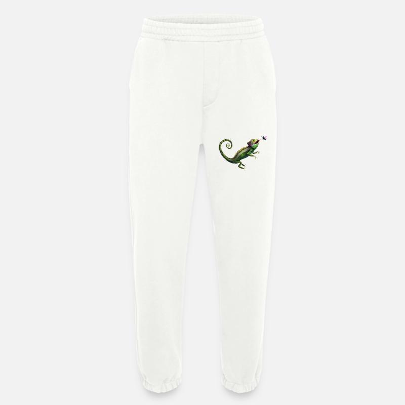 Chameleon eats fly - Heavyweight Jogging Pants - made by SPREAD  - OFF WHITE
