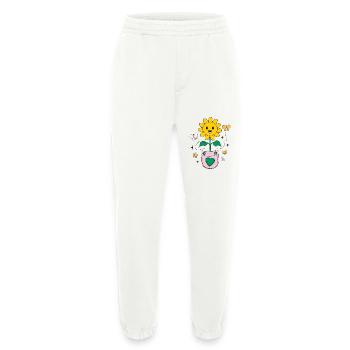 Positive Vibes Sunflower Pocket Design - Heavyweight Jogging Pants - made by SPREAD  - OFF WHITE - Front
