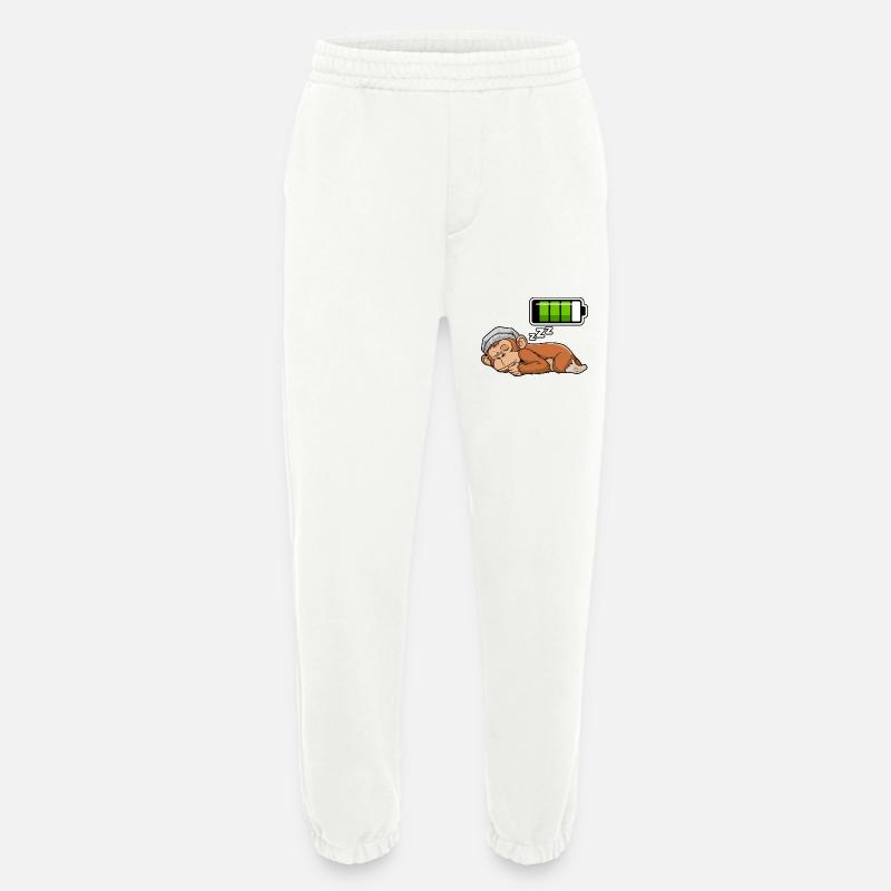 Monkey Sleeping Recharging Night Bedtime - Heavyweight Jogginghose - made by SPREAD  - OFF WHITE
