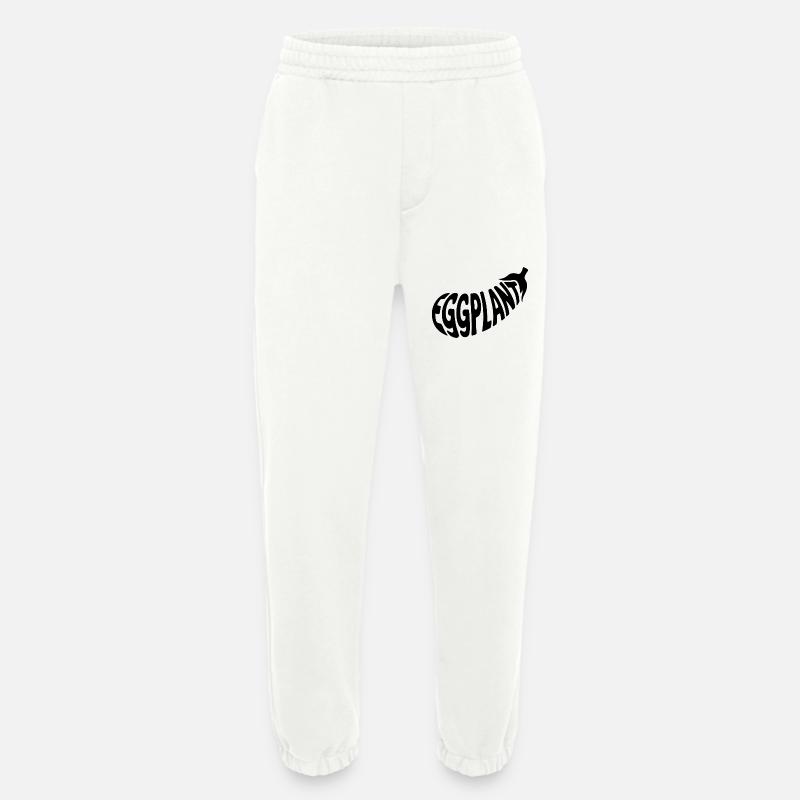 Eggplant - Cool Vegetable Logo - Heavyweight Jogging Pants - made by SPREAD  - OFF WHITE