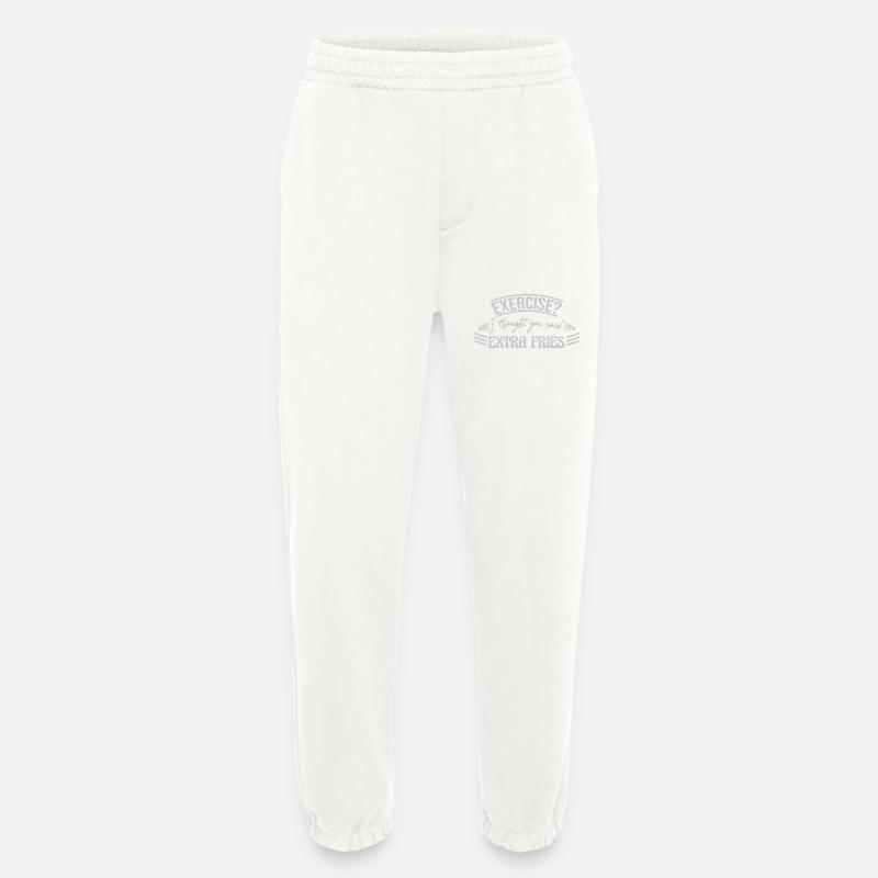Exercise Extra Fries Zitat - Heavyweight Jogginghose - made by SPREAD - OFF WHITE