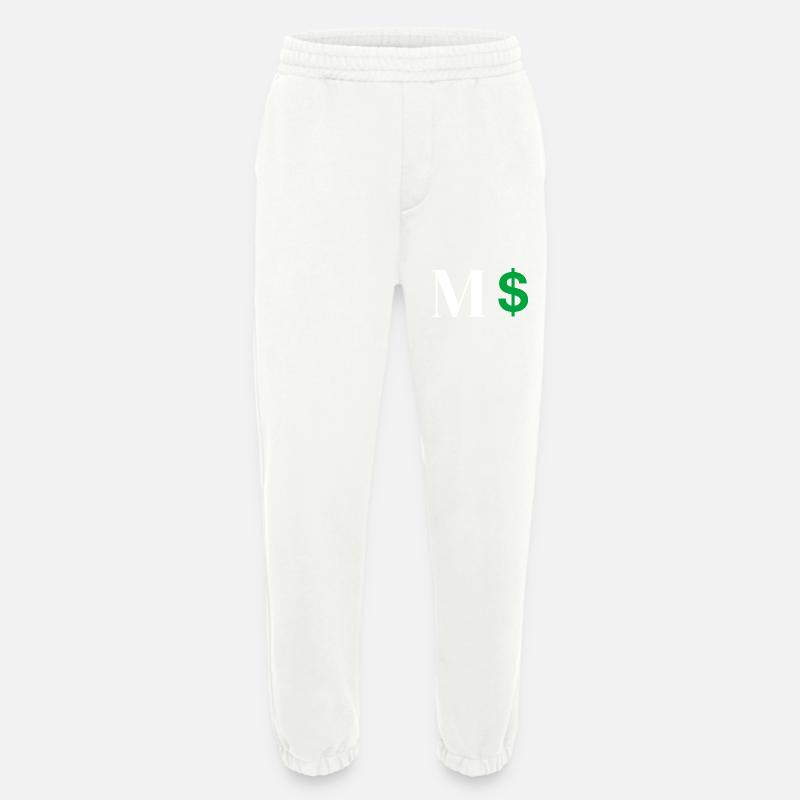 Lettre m dollar - Pantalon de jogging bio épais fabriqué en UE - OFF WHITE