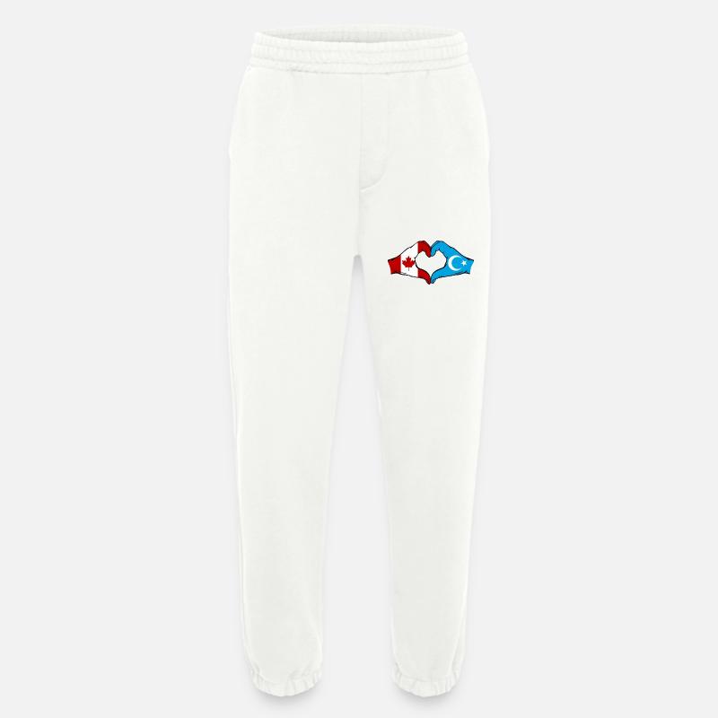 Canada Uyghur Flag Heart Shape - Heavyweight Jogging Pants - made by SPREAD - OFF WHITE