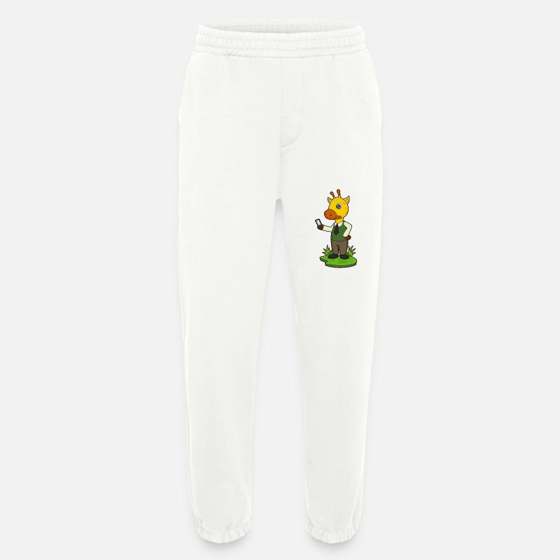 Giraffe mit Handy - Heavyweight Jogginghose - made by SPREAD  - OFF WHITE