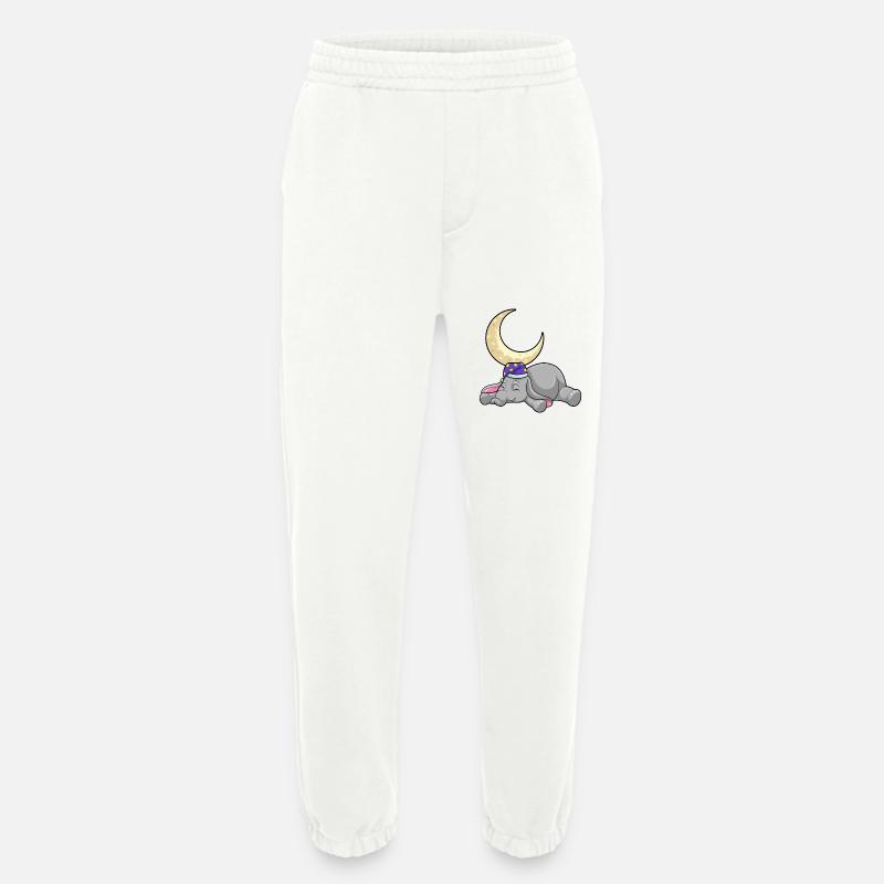 Elephant with moon - Heavyweight Jogging Pants - made by SPREAD - OFF WHITE