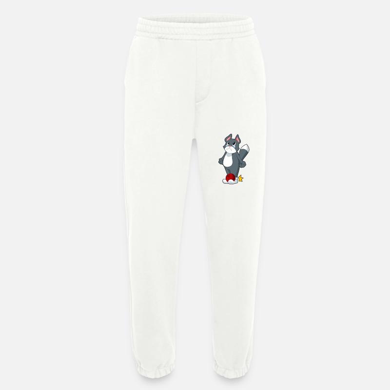 Cat Bowling Bowling Ball - Heavyweight Jogging Pants - made by SPREAD  - OFF WHITE