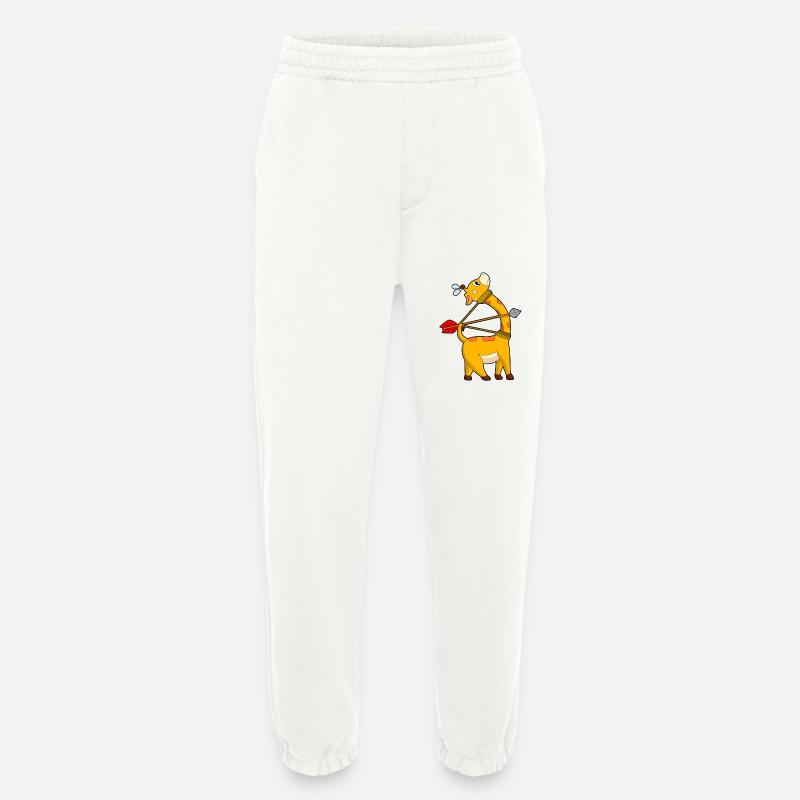 Flèche d’arc d’arc girafe - Pantalon de jogging bio épais fabriqué en UE - OFF WHITE