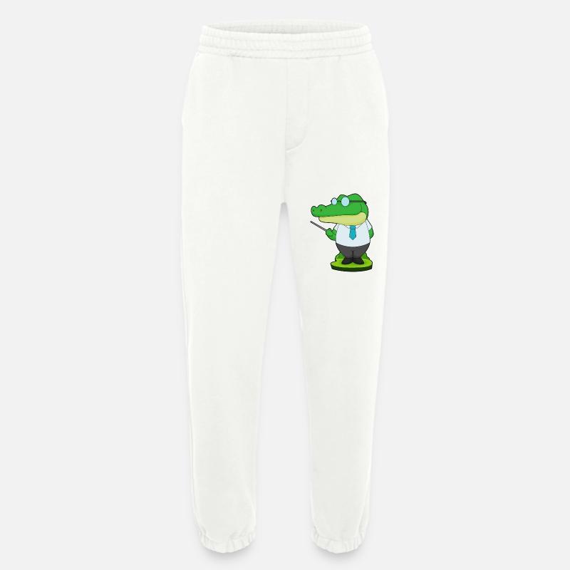Pointeur de l’enseignant Crocodile - Pantalon de jogging bio épais fabriqué en UE - OFF WHITE