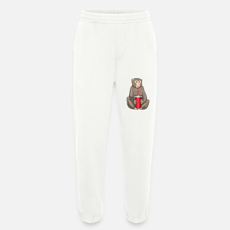 Monkey drinking cup - Heavyweight Jogging Pants - made by SPREAD  - OFF WHITE