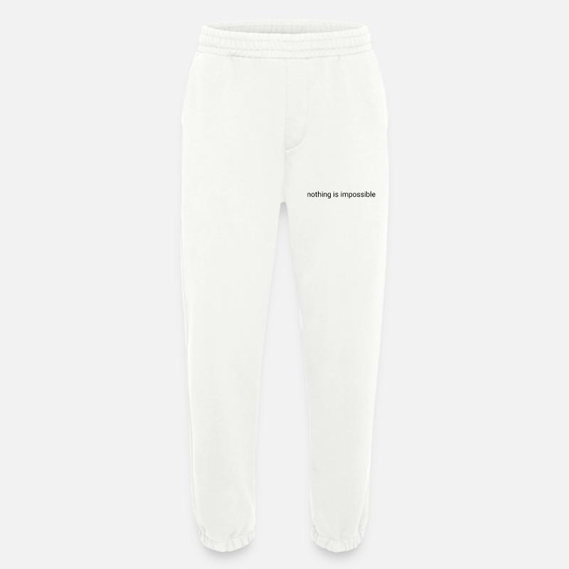 Nothing is impossible plain text - Heavyweight Jogging Pants - made by SPREAD  - OFF WHITE