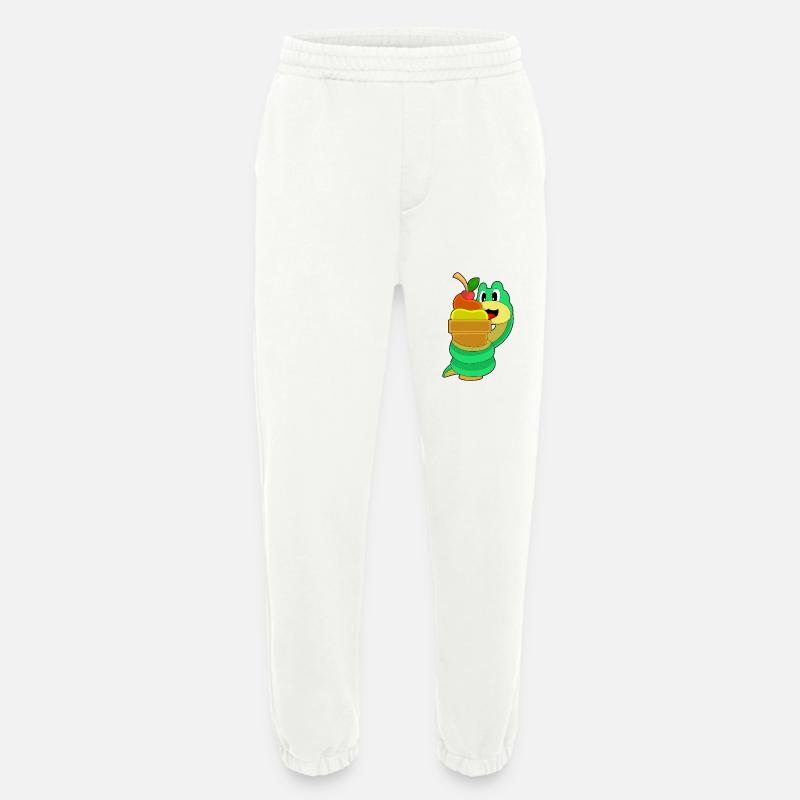 Crème glacée gaufre serpent - Pantalon de jogging bio épais fabriqué en UE - OFF WHITE